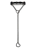 Black Leather Choker Collar For Women, Handmade Heart Slip Chain Choker Long Necklace with Adjustable Buckle - color: B-Black-Black-Black, size: 24''chain
