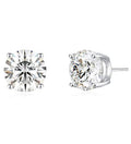 925 Sterling Silver Stud Earrings Simulated Diamond Round Cubic Zirconia Earring Set for Women Men 7-10MM - size: 10mm