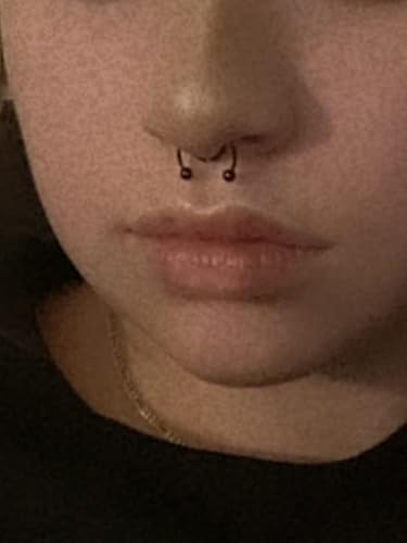 MODRSA Fake Nose Stud Fake Nose Ring Stud Fake Nose Piercing Fake Lip Ring Fake Earrings Stud Silver Gold Fake Cartilage Helix Earring Clip on Earring Hoop Fake Eyebrow Ring Fake Bridge Piercing - color: H-Fake septum - silver black