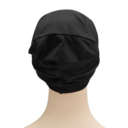 ZLYC Chemo Headwear for Women Pre Tied Turban Headwear Lightweight Beanie Hat - color: Knot Black