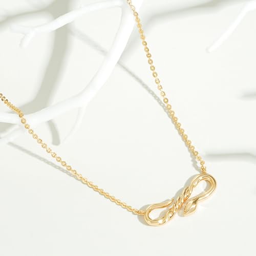 Fettero Animal Necklaces for Women 14K Gold Plated Charm Snake Necklace Elephant Bird Cat Butterfly Pendant Cute Dainty Necklace Jewelry - style: Twist
