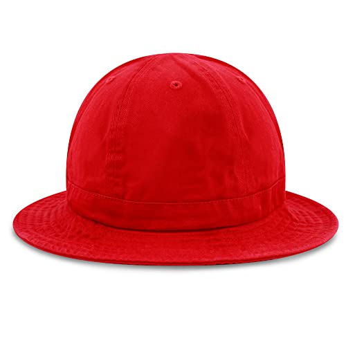 Women's Cotton Bucket Hat, Lightweight Packable Summer Sun Hat with Round Top Design for Beach Travel - color: 1. Tennis - Red, size: Small-Medium