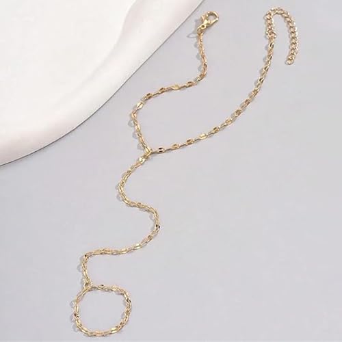 choice of all Hand Chain Bracelet Gold Finger Ring Bracelet Hand Chain for Women Trendy Birthday Jewelry Gifts - color: A5:hand chain