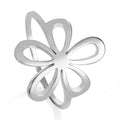 TEAMER Filigree Flower Ring Stainless Steel Elegant Bohemian Finger Ring Wedding Band Ring Exquisite Jewelry for Women - color: Style 2 - Silver