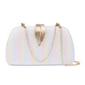 Women Clutch Bag Evening bag Fringed Evening Handbag,Lady Party Wedding Clutch Purse Chain Shoulder Cross Body Bag - color: White Gradient