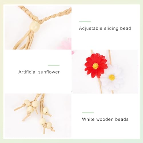 DOCILA Flower Headbands For Women Hippie Floral Hairband Boho Fairy Crown Wedding Parties Outfit Costume Hair Accessories - color: Rainbow