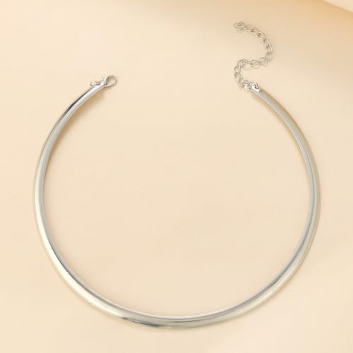 Gold Jewelry Set Chunky Gold Necklace Earring Set for Women Boho Oval Acrylic Earring Necklace Western Adjustable Choker Necklaces Bohemian Jewelry Set For Women - color: Silver E