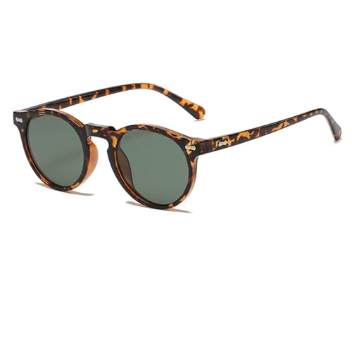 Ridering Kids Polarized Round Sunglasses,Cute Retro Sun Glasses for Toddler Girls Boys Party Beach Shades Age 3-9 - color: Black+c4 Tea Leopard+c6 Leopard
