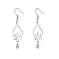 TEAMER Stainless Steel Lotus Flower Dangle Earrings Bohemian Drop Earring Unique Geometric Jewelry for Women - color: Lotus 6-Steel Color