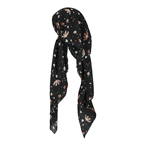 Pretied Head Scarves for Women Featuring Lightweight Crimped Material and Attractive - color: Floral Black/Brown