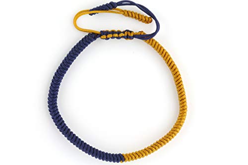Dowling Brothers One Tibetan Monk Lucky Minimal Rope Buddhist Handmade Knot Bracelet - color: HALF NAVY GOLD