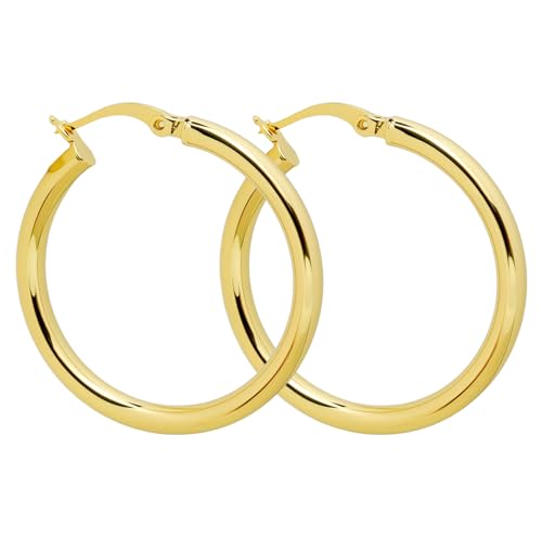 ToHeart Gold Hoop Earrings for Women Twist Hoop Earrings Gold Plated - style: Hoop Earrings B