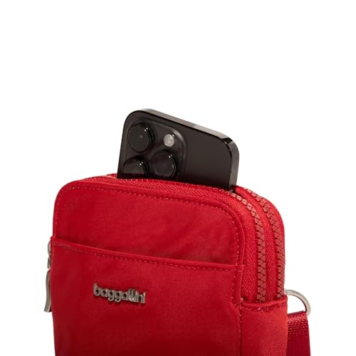 Baggallini Women's Modern Take Two Rfid Crossbody - color: Crimson Red Twill