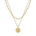 Yoosteel Layered Initial Necklaces for Women Trendy - 14K Gold-Plated Dainty Layering Paperclip Chain Coin Initial Necklace Jewelry Gifts for Women Mom Wife Teen Girls - color: Gold, style: S.