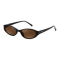 FEISEDY Retro Oval Womens Sunglasses, Trendy Cat Eye Skinny Chic Narrow Y2K 90s Small Sunnies B9177 - color: Black Frame - Brown