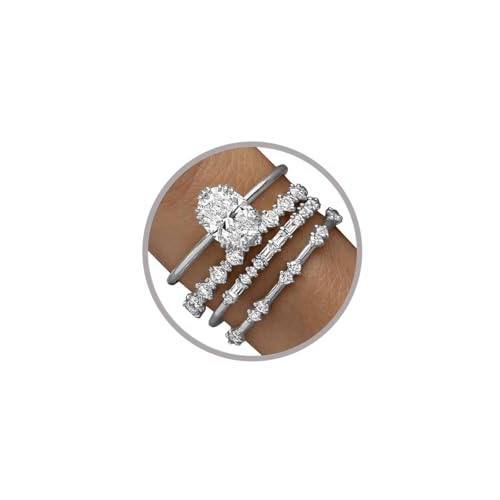 Otxas Dainty Rings for Womem Stackable Ring for Women Size 6-11 Wedding Rings - color: Silver-4pcs, size: 6
