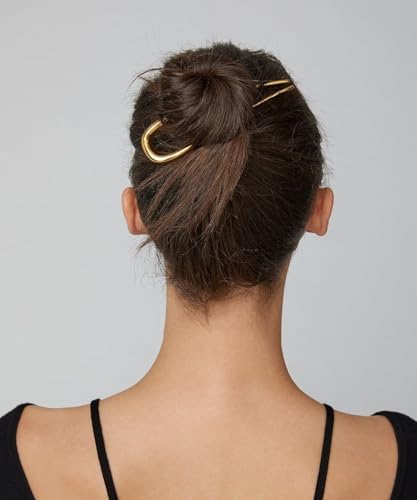 3 PCS French Hair Pins for Women, Metal Hair Pins for Buns, French Twists and Updos, Hair Styling Pins for Thick and Thin Hair, Gold Hair Accessories - color: Gold