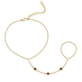 Gokeey Gold Hand Chain Bracelet for Women Trendy, Dainty 14k Gold Plated Ring Bracelet Hand Chain Finger Ring Slave Cuff Bracelet Cubic Zircon Hand Jewelry for Women Accessories - style: 3cz hand chain-Jan