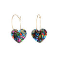 Colorful Shiny Love Heart Dangle Earrings Handmade Lightweight Glitter Acrylic Heart Shaped Hoop Earrings for Women Lovers Valentine's Day Mothers Day Party Jewelry Gifts - style: StyleC