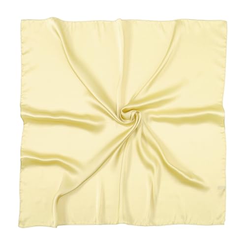 RIIQIICHY 35 Inch Head Scarf for Women Hair Scarf Like Silk Scarf Square Scarf Bandanas for Women - color: Light Yellow