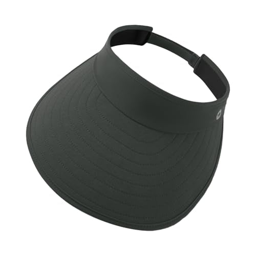 WANDER Sun Visor Hats for Women Wide Brim UV Protection Adjustable Large Golf Beach Cap Packable Travel Sport Visor - color: Dark Grey