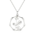 Gold Necklace for Women Birth Flower Necklaces 18K Gold Plated Custom Birth Month Floral Necklaces Birthday Gifts for Women - style: Silver-12-Holly