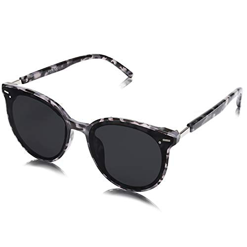 SOJOS Sunglasses Womens Trendy 2025 Classic Round Retro Vintage Shades Large Frame Sunnies SJ2067 - color: Grey