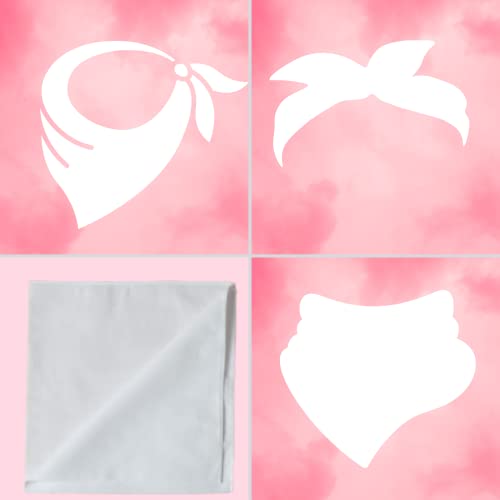 White Bandanas Women Men Large Cotton Tie Dye Party Supplies Plain Head Wrap Handkerchiefs Multifunctional