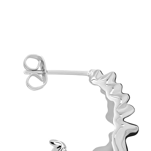 Amazon Essentials Plated Tailored Hoop Earrings - color: Silver, size: L: 0.79" X W: 0.47"