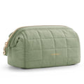 BAGSMART Makeup Bag Travel Cosmetic Bag, Puffy Padded Make Up Bags for Women Makeup Organizer Case, Wide-open Pouch Purse Travel Essentials Toiletries Accessories Brushes, Mossy Green - color: 14-Sage Green