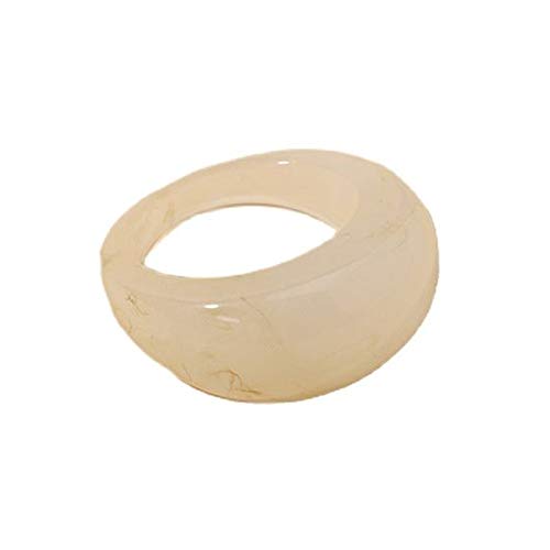 Set Resin Colorful Wide Thick Dome Knuckle Finger Stackable Joint Ring Retro Acrylic Transparent Vintage Jewelry Party Elegant Handmade Gift Diameter 18mm Stylish Bold - color: light white