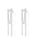 PAVOI 18K Gold Plated 925 Sterling Silver Posts Drop Dangle Chain Earrings for Women | Dangling Chain Studs | Cubic Zirconia Ball Threader Earscapes Earrings - style: Ball