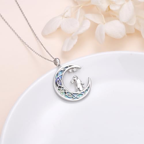 925 Sterling Silver Animal Necklaces Lion/Cat/Phoenix/Bunny/Koalas Necklace Adjustable Chain Animal Lover Pendant Jewelry for Women Men - style: Rabbit