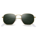 Polarized Sunglasses for Womens Men Trendy Square Hexagonal Flat Mirrored Sun Glasses UV Protection - color: A07-gold/G15/Clear