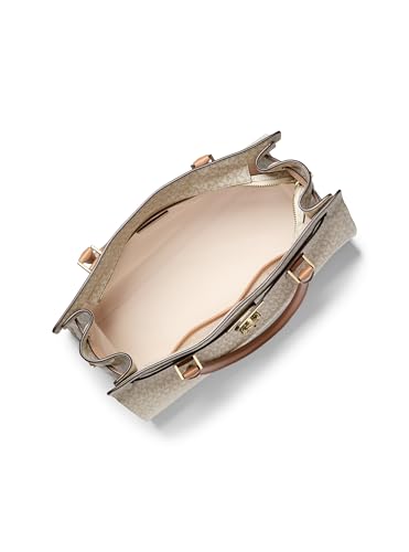 Michael Kors Women's Hamilton Satchel - color: Gold-tone Hardware/Mk Signature Coated Twill/Vanilla/Acorn
