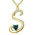 Birthday Gifts for Women 18k Gold Initial Necklaces for Women Simple Alphabets Letters with Birthstone Pendants Name Jewelry Anniversary Wedding Gifts for Sister Daughter Her (with Gift Box) - color: 06-Jun-Alexandrite, style: Letter S