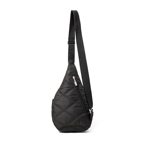 Baggallini Mini Sling - 12x7 Sling Crossbody Bag Backpack with Adjustable Shoulder Strap - color: Black Quilt