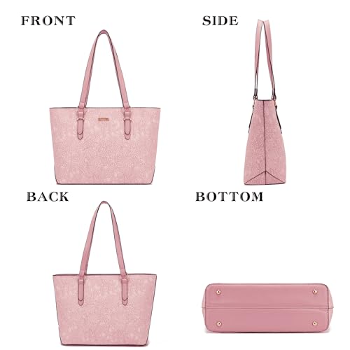Purses And Wallets Set For Women Work Tote Satchel Handbags Shoulder Bag Top Handle Totes Purse With Matching Wallet - color: A57-3pcs/Set Pink
