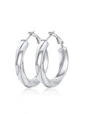 FindChic Twisted Hoop Earrings for Women, Silver/Black/14K Gold Plated Hypoallergenic Hollow Tube Rounded Loop Earrings, 30mm/40mm/60mm/80mm Hoops with Custom Name Options and Gift Box - color: b.Silver, size: 30MM