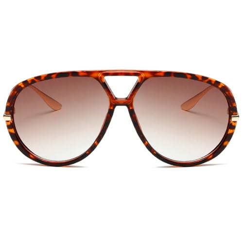 Trendy Oversized Pilot Sunglasses Women For Men Round Sun Glasses Vintage Big Frame Shield Shades Men Punk Sunglasses - color: C6
