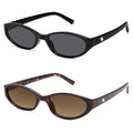 Retro Oval Sunglasses for Women Men Y2k Narrow Cat Eye Sunnies Skinny Shades AR82299 - color: 03. Black/Grey+tortoise/Tea Grading