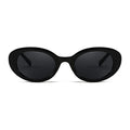 FEISEDY Sunglasses Womens, Retro Oval Cateye Sun Glasses Men, Small 90s Style B4128 - color: Black