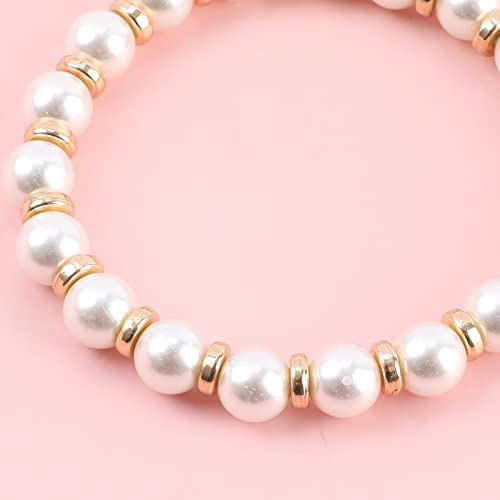 Colorful Heishi Surfer Bracelets Set for Women Stackable Clay Beaded Bracelets Disc Stretch Preppy Bracelets Smiley Face Friendship Bracelets Team Cheer Bulk Boho Summer Beach Jewelry Gift - color: Pearl Beads