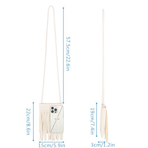 Women Leather Fringe Messenger Bag Mini Hobo Crossbody Tassel Shoulder Bags - color: Rivet-white