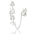 Yalice Charm Leaf Full Finger Ring Bracelets Dainty Knuckle Open Ring Harness Hand Chains Adjustable Statement Rings Jewelry for Women Gift - color: Silver