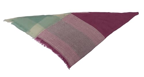 Wander Agio Womens Warm Long Shawl Winter Wraps Large Scarves Knit Cashmere Feel Plaid Triangle Scarf - color: Jujube Red Green 13