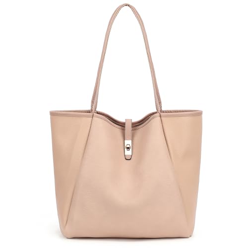 TANTOMI Tote Bag for Women Vegan Leather Purses and Handbags Ladies Waterproof Big Shoulder Bag for Travel - color: A-dark Pink