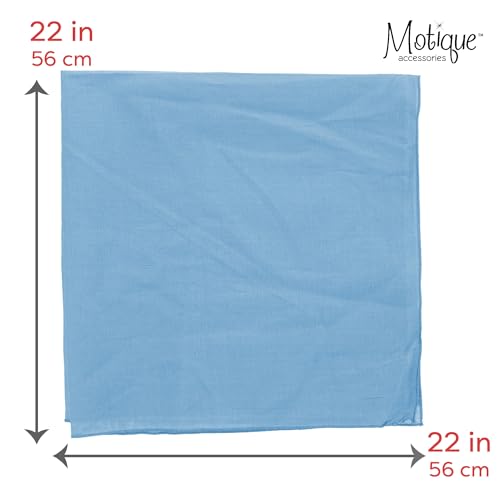 Motique Accessories Solid Color Bandana - Set of 6 Bandannas - color: Light Blue