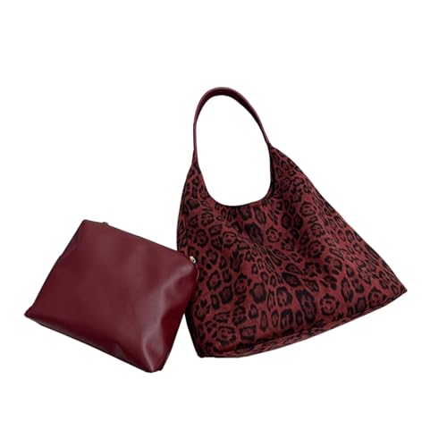 Straw Hobo Bag for Women 2026 Boho Woven Beach Purse Large Summer Straw Tote with Lining Black Raffia Shoulder Bag | straw material - color: Leopard Purses-red
