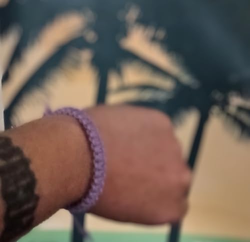Hemp Bracelet Adjustable - color: Light Purple